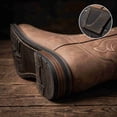 thumbnail image 4 of Men's Classic Western Cowboy Boots with Intricate Embroidery - Square Toe Roper Boots for Riding, Work & Casual Wear - Durable Leather-Look Boots with Cushioned Insole, 4 of 6