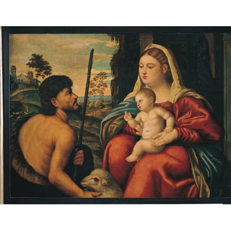 Madonna And Child With St John The Baptist Canvas Art - (24...