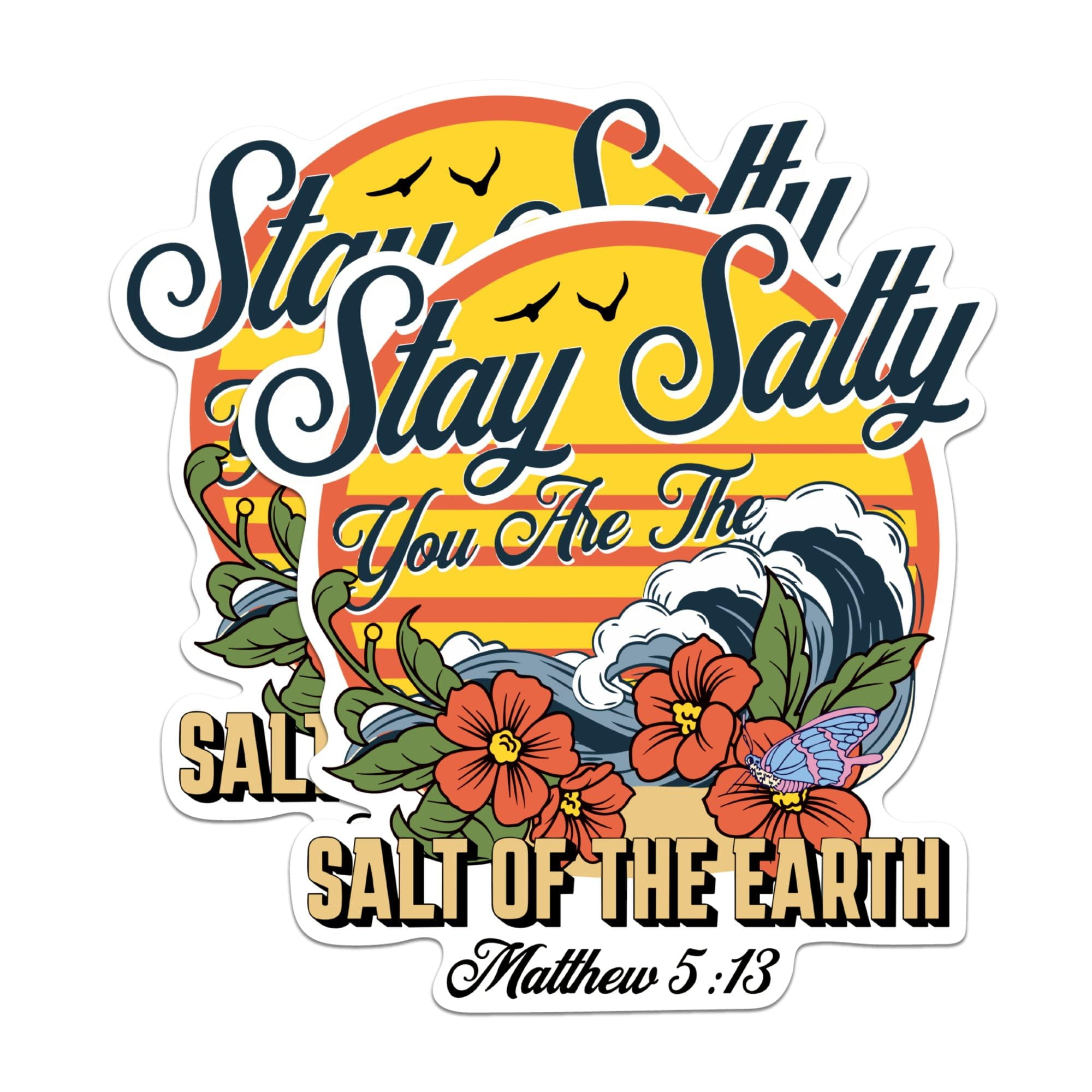 Salty Matthew 5:13 Vinyl Sticker - Holographic Decal For Car, Truck, Laptop (5" X 5.5")