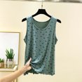 thumbnail image 2 of ZVNAΖH Women's Floral Print Undershirt Tank Top, Soft Sleeveless Crew Neck Loungewear & Layering Camisole, L-2XL, 2 of 5