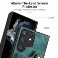 thumbnail image 3 of Nalacover For Samsung S21 Ultra Case Ring Holder Kickstand with Credit Card Holder, Back Flip Premium Leather Magnetic Clasp Removable Wirst Hand Strap Cover for Samsung Galaxy S21 Ultra, Green, 3 of 15