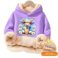 thumbnail image 5 of Kids Cow Drink Juice Graphic Hoodies Cartoon Long Sleeve Hooded Sweatshirt Cute Pullovers Tops Purple 13 Y-14 Y, 5 of 5