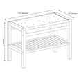 thumbnail image 6 of Solid Acacia Padded Bench with Shelf in Gray, 6 of 6