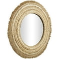 thumbnail image 5 of DecMode 38" x 38" Brown Woven Wall Mirror with Fringe Ends, 5 of 11