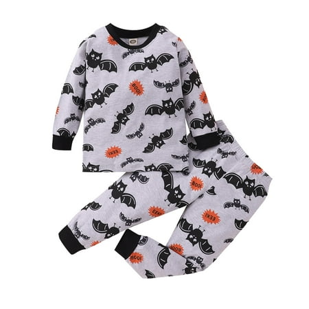 

Toddler Kids Boys Outfit Bat Prints Long Sleeves Tops Pants Pajams 2pcs Set Outfits Life Jacket Suits for Kids Kids Clothes Baby Boy Knitted Outfits Fall Outfit Toddler Boy Shorts Boys Boy Baby