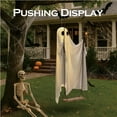 thumbnail image 4 of Hanging Swing Ghost Halloween Decor with String Lights, 5 FT Large Halloween Decor Outdoor, Cute Spooky Light Up Ghosts Decoration for Front Porch Yard Tree, 4 of 9