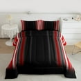 thumbnail image 2 of Manfei Neon Red Gray Stripe Bedding Comforter Set 2pcs, Modern Gradient Twin Comforter Sets, Contemporary Geometric Bedding Set, Ultra Soft Home Decor, 2 of 8