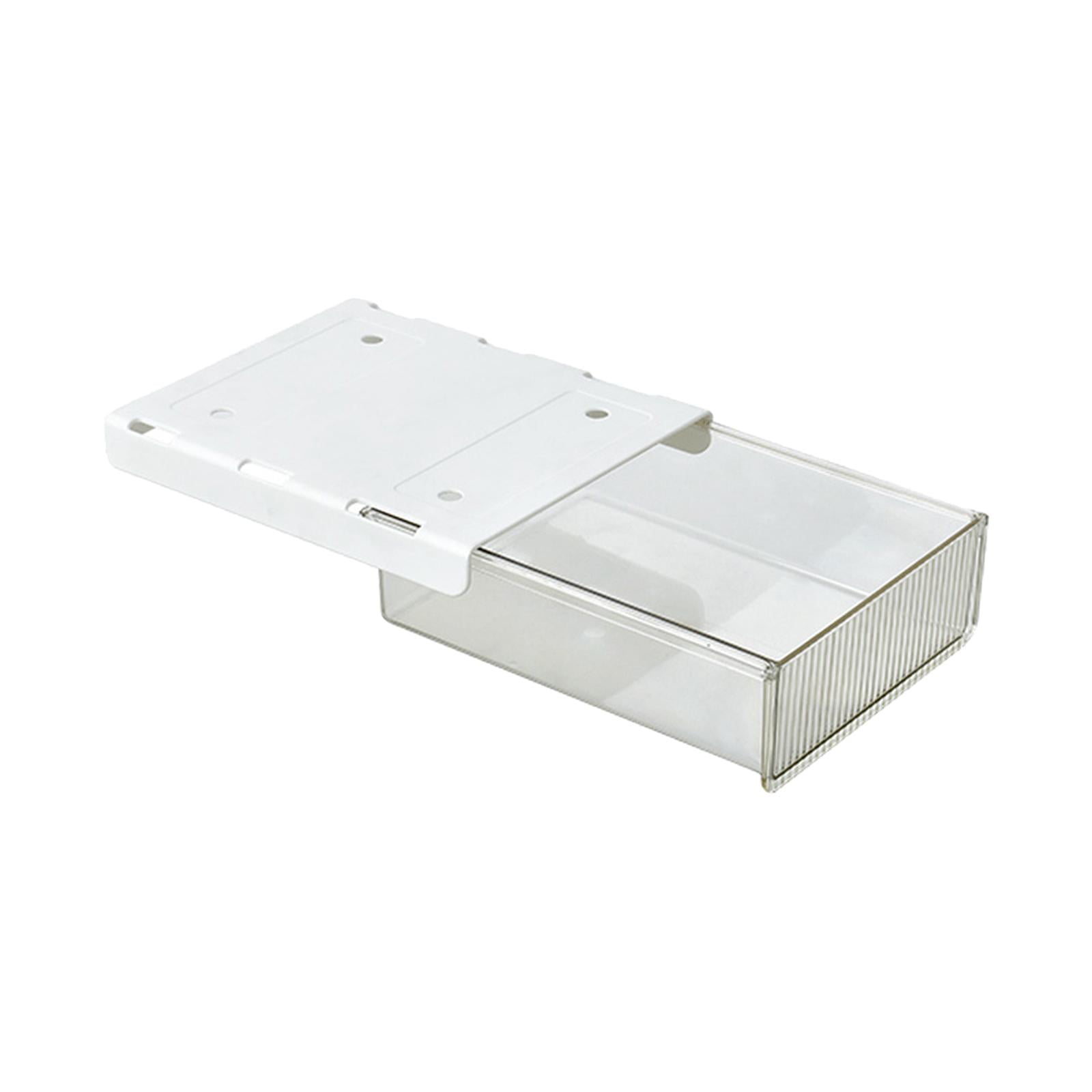 Baoblaze Under Desk Drawer Organizer Pen Holder Stationery Tray Invisible Durable Storage clear large