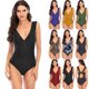 thumbnail image 2 of One Piece Swimsuit Women V Neck Bikini Sexy Bathing Suit Ruffled Lace-Up Swimwear Tummy Control Monokini Swim Dress for Girls, Red, Clearance, Gifts for Women, 2 of 4