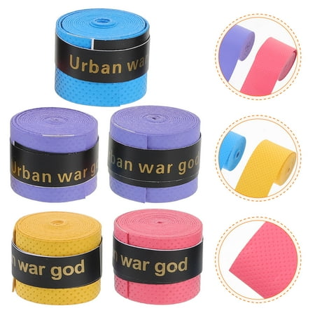 HOMEMAXS 5pcs Colors Fishing Rod Handle Wrap Bike Handle Racket Grip Tape Sweat Absorbing Band Fishing Supplies(Color Randomization)