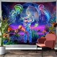 thumbnail image 2 of Y YUNHSOM Blacklight Astronaut Tapestry UV Reactive Plants Jellyfish Wall Tapestry Neon Galaxy Space Tapestries Wall Hanging for Room(59" x 79"), 2 of 8