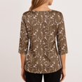 thumbnail image 4 of Iaqnaocc Womens Tops 3/4 Sleeve Satin Casual Cowl Neck Tunic Blouses Fashion Western Ethnic Style T-Shirts Business Work Spring Summer Tops Camel M, 4 of 6
