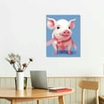 thumbnail image 2 of Nawypu Pig Posters Canvas Wall Art - Cartoonish Pink Piggies for Girls Bedroom Decor, 2 of 4