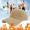 thumbnail image 2 of PMVFHDE Women's Brushed Lined Baseball Cap Warm Winter Knit Hat with Brim Outdoor Casual Adjustable Hat Khaki, 2 of 7