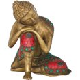 thumbnail image 2 of Exotic India Thinking Buddha - Tibetan Buddhist - Brass Statue with Inlay, 2 of 2
