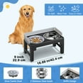 thumbnail image 5 of Euqvunn Elevated Dog Bowls, Raised Dogs Bowl Stand for Medium Large Dog, 6 Heights Adjustable 3.1", 8.7", 9.4", 10.2", 11", 11.8", Dog Feeder with 2 Stainless Steel Dishes &1 Slow Feeder Bowl, 5 of 13