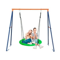 ZenSports 440lbs Swing Stand W/40'' Kids Saucer Swing Tree Swing, Heavy-Duty Frame Outdoor Fun Green