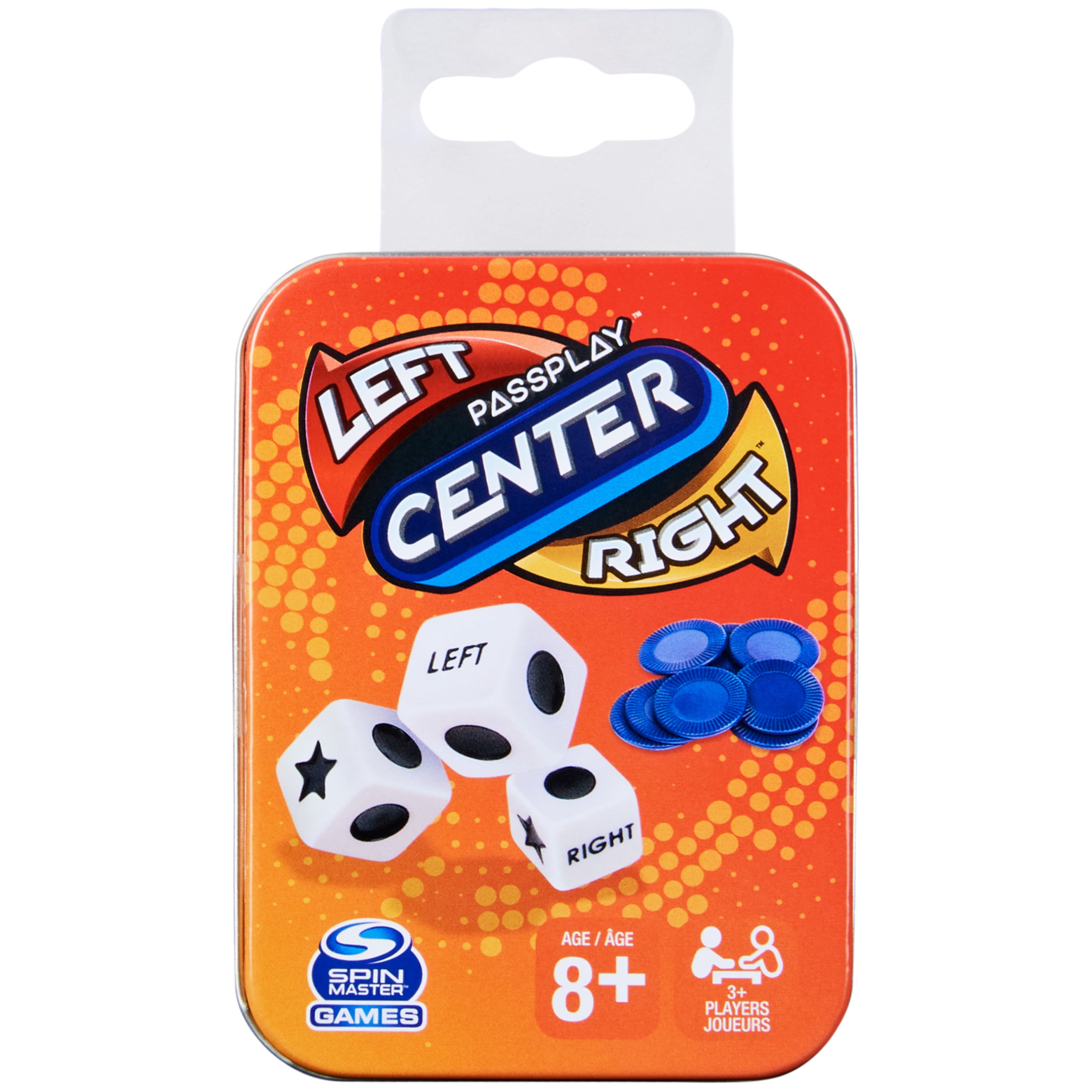 Dice Game Left Center Right Fast-Paced Travel Family w/ Chips & dice 