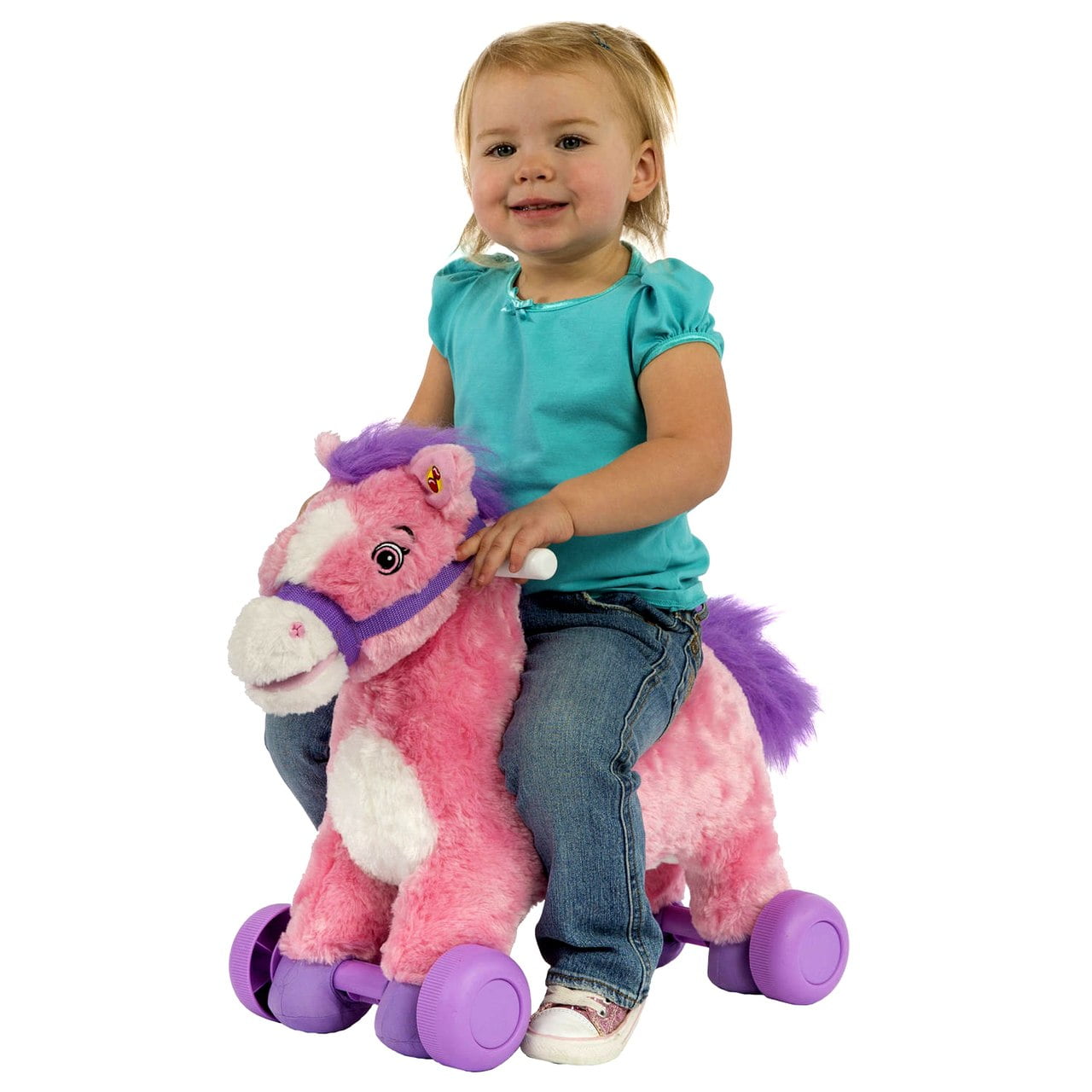 Rockin' Rider Candy 2-in-1 Pony Ride On Toys 3-4 Years Boys Girls Pink Child New 