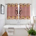 thumbnail image 3 of Texas Star Sunflower Kitchen Curtains Short 45 Inch Length, Farmhouse Country Plaid Brown Grommet Top Bedroom Living Room Curtains, Light Filtering Cafe Curtain Drapes 2 Panels Set 84''x45'', 3 of 9