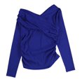 thumbnail image 2 of Ralph Lauren Womens Asymmetrical Pullover Blouse, Blue, Large, 2 of 2