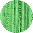 thumbnail image 1 of Ahgly Company Indoor Round Solid Emerald Green Modern Area Rugs, 3' Round, 1 of 4