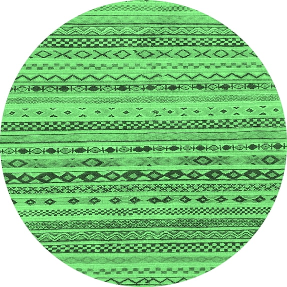 Ahgly Company Indoor Round Solid Emerald Green Modern Area Rugs, 3' Round