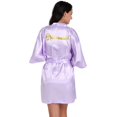 thumbnail image 2 of LYMAYTER Bridal Satin Robe‌ for Women's Short Rose Gold Bride Bridesmaid Wedding Party Robe S-2XL, 2 of 8