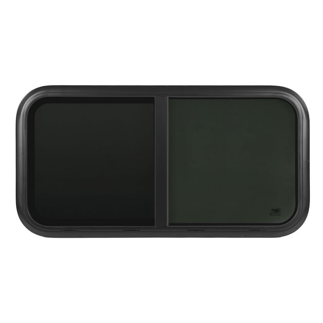 RV Sliding Rounded Window, , , , Black Aluminum Alloy Frame with Removable Screen, Enhance Brightness and Ventilation for Caravans Trailers