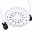 thumbnail image 6 of White Wrought Iron Plant Stand with Wheels – 6-Tier Rolling Flower Pot Holder for Living Room, Office, Yard, 6 of 7