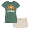 Yellowstone Cowboy Sunset - Women's T-Shirt And Shorts Lounge Set