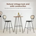 thumbnail image 3 of Jaxsen Faux Leather Indoor Kitchen Dining Chairs Set of 2 with Rattan Backrest Modern Industrial Upholstered Chairs mid Century Metal Dining Chair Suitable for Dining Room Wine Bar Whiskey Brown,18", 3 of 8
