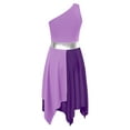 thumbnail image 4 of DPOIS Girls Liturgical Dancewear Worship Dance Dress Praise Dance Tunics Lavender 8, 4 of 7