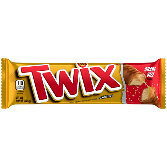 Twix Caramel Chocolate Cookie Candy Bar, Share Size - 3.02 oz