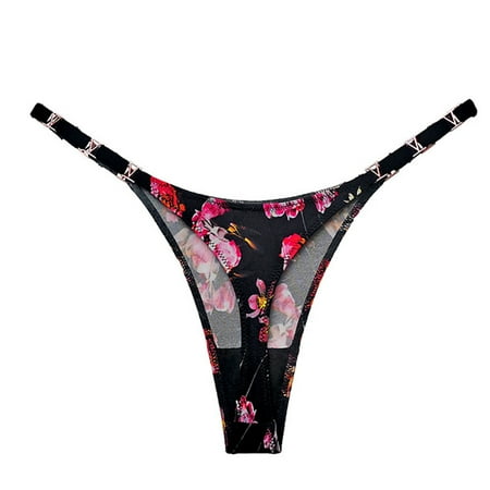 UoCefik Womens Underwear Thong Plus Size Solid Color Personalized Seamless Thongs Comfortable Women s Underwear Strap Low Rise G-String Stretch V-shape Panties Watermelon Red XL