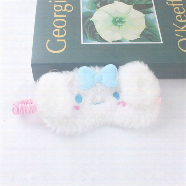 Hello Kitty-mascarilla de felpa con dibujos animados para niños, máscara de protección para los ojos, bonita, con diseño de corazón, Cinnamoroll, Kuromi Melody