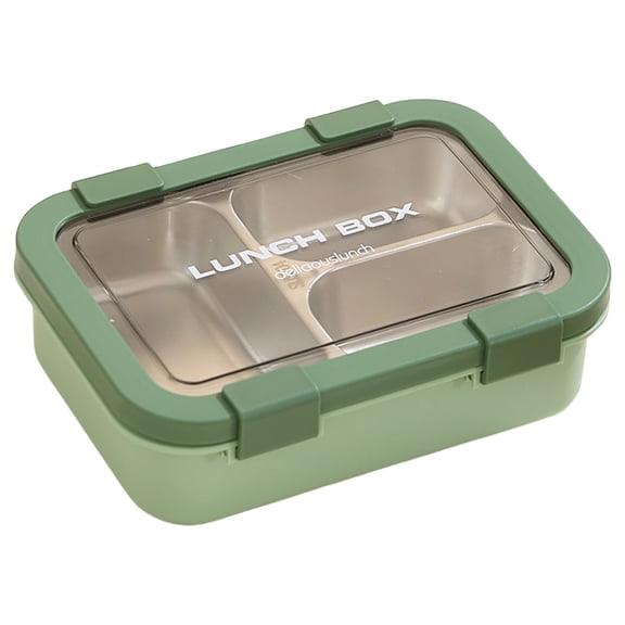 Stainless Steel Lunch Box, 3 Compartment Leakproof Bento Box, 720ml Divided Meal Prep Container, Metal Lunch Container with Lid, Food Container for Office, Work,Outdoor, Meal Prep Home Use