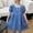 Blue, variant on Eltusu Girls Denim Dresses, Birthday Summer Crewneck Casual Dress with Short Sleeve Blue Size 4-5 T