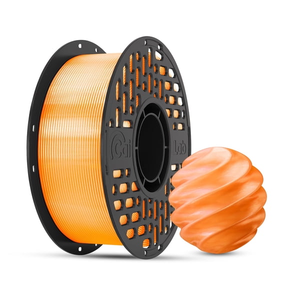CaiLab Translucent PETG 3D Printer Filament 1.75mm, High Strength, Heat Resistant, Low Shrinkage, for Functional Parts & High-Speed FDM Printing, 1kg (2.2 lb) Spool,Orange