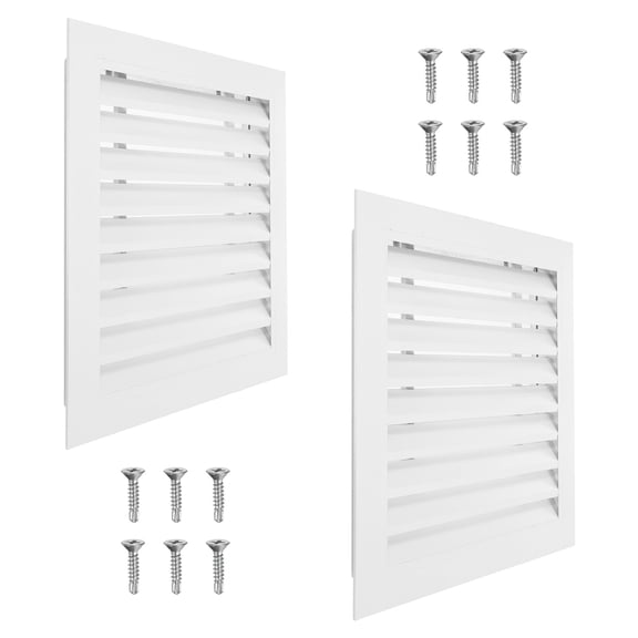 Uxcell 16x16 Inch Gable Vent, 2PCS Aluminum Alloy Wall Shed Vents with Strainer, White