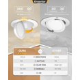 thumbnail image 2 of Ensenior 6 Pack 6 inch LED Eyeball Recessed Lighting 360+90 Rotatable and 2700K-5000K Selectable Dimmable Gimbal Recessed Lights Canless Angled Adjustable Ceiling Downlight 1300LM 13W=115W-FCC, 2 of 5