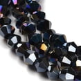 thumbnail image 3 of 20 strand Opaque Solid color Electroplate Glass Beads Strands AB color Plated Faceted Bicone Black 3.5~3.8x3mm Hole: 0.8mm 107~110pcs/strand 32.5~34cm, 3 of 4
