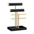 thumbnail image 2 of 3 Tier Bracelet Holder Display - Detachable T Bar Black Velvet Bracelet Holder, Jewelry Holder Organizer for Bracelet, Necklace, Earrings, Rings, 2 of 7