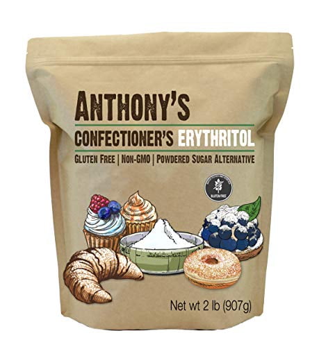 Anthony's Confectioner's Erythritol, 2 lb, Non GMO, Natural Sweetener, Zero Calorie, Keto & Paleo Friendly