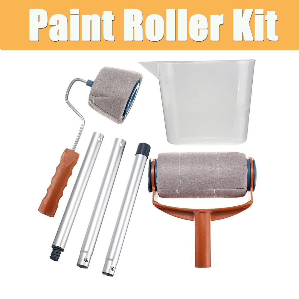 6Pcs/Set Paint Roller Set with Sticks Paint Roller Runner Tool Painting