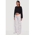 thumbnail image 4 of Women's Long Sleeve Cropped Bubble Hem Sweatshirt, 4 of 5
