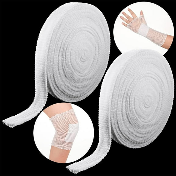 GIXUSIL 2M Fix Net Tubular Bandage, Elastic Breathable Tubular Gauze Stretch Net Bandage, First-aid Dressing Wrap Retainer for Wrist Forearm Elbow Wound Dressing's Restraint, 2.3"Wide