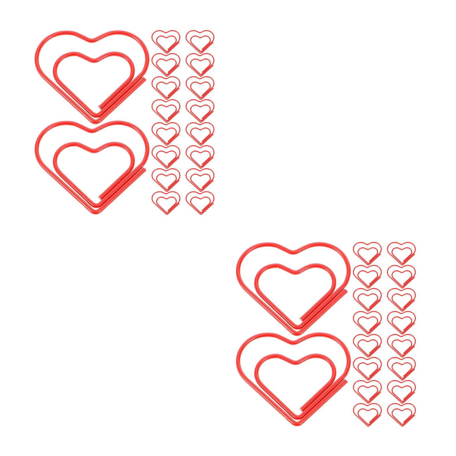 ADDHAT Goohochy Red Heart Design Metal Paper Clips for Secure Document Holding