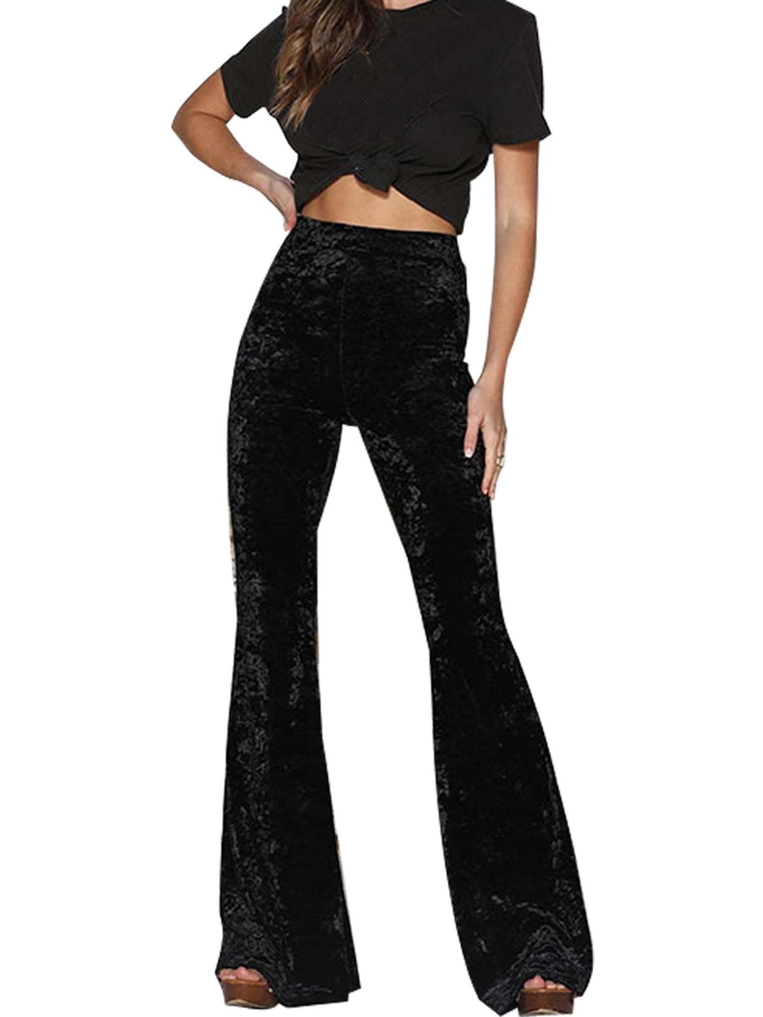 stretchy black flare pants