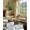 thumbnail image 2 of Jamfeel Area Rugs Boho Print Low Pile Washable Carpet Soft Non-slip Rug for Living Room Bedroom Kitchen 5'x8' Blue and Grey, 2 of 7